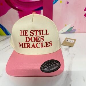 Pink and Cream Snapback Hat